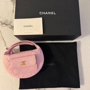 Autentic Chanel Hobo Pouch Polly Pocket In Pink Caviar BNIB - RARE PIECE